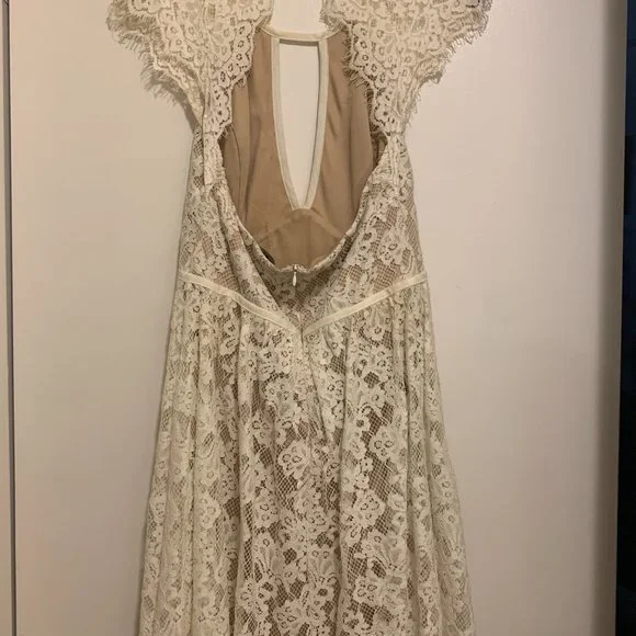 Lulu's White Lace Cutout Mini Dress - Picture 2 of 3